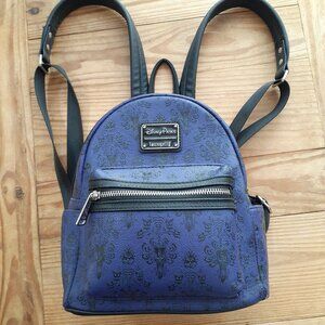 Disney Loungefly Haunted Mansion Wallpaper Purse Backpack Excellent Condition